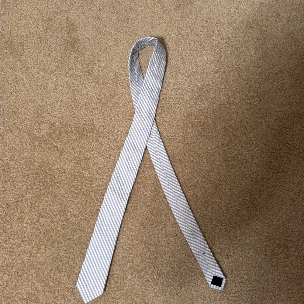 Crewcuts Blue and White Striped Kids Tie
